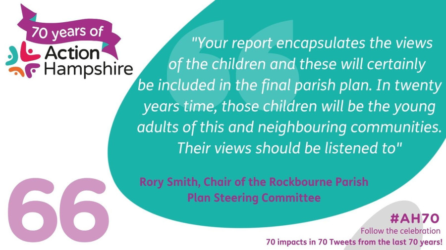 Action Hampshire infographic  66 -  Chair of the Rockbourne Parish Plan Steering Committee quote