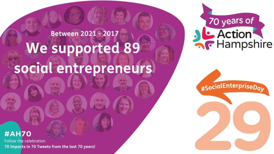 Action Hampshire infographic 29 - Supported 89 social entrepreneurs