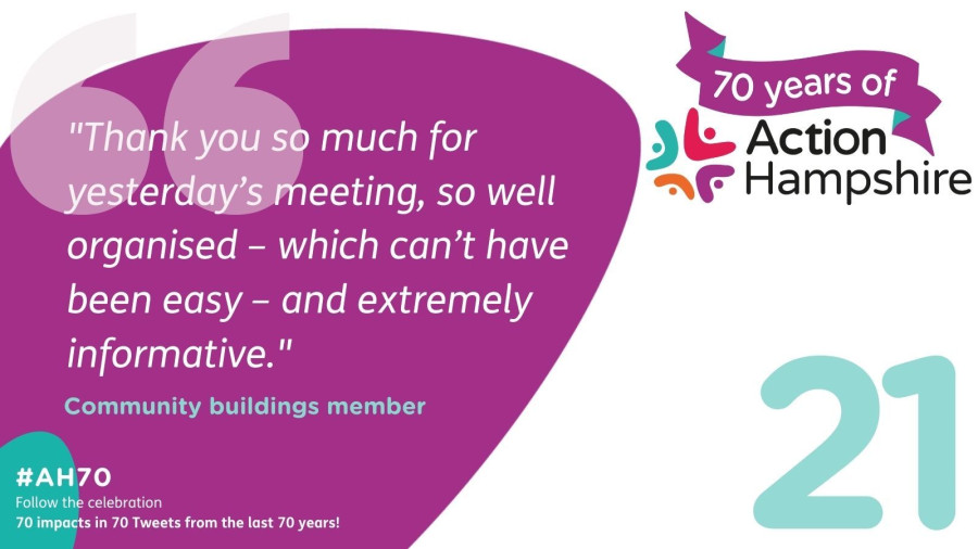 Action Hampshire infographic 21 - Community buildings member meeting review
