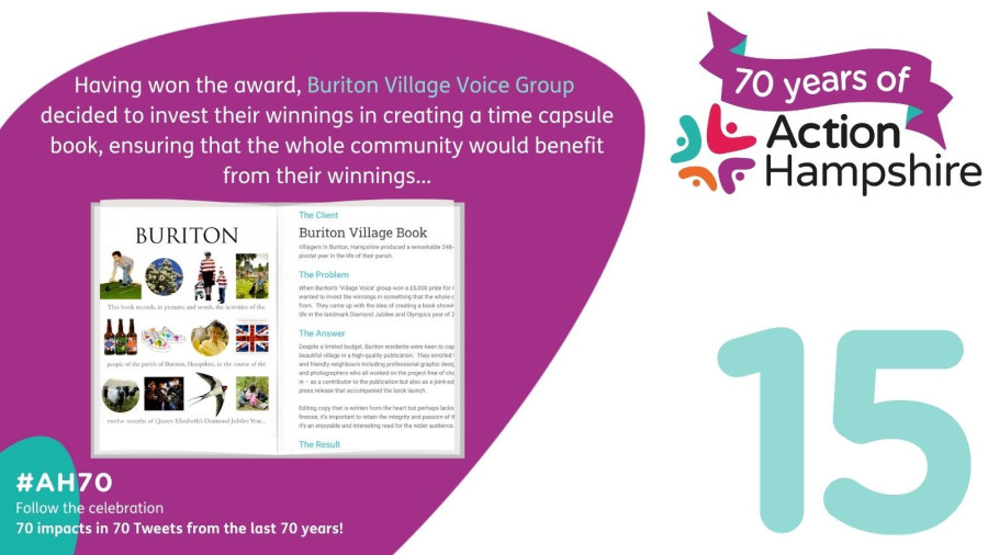 Action Hampshire infographic  15 -  Buriton Village Voice Group time capsule
